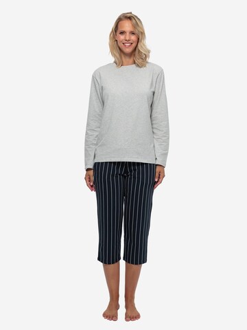 SCHIESSER Pyjama 'Organic Cotton' in Grijs: voorkant