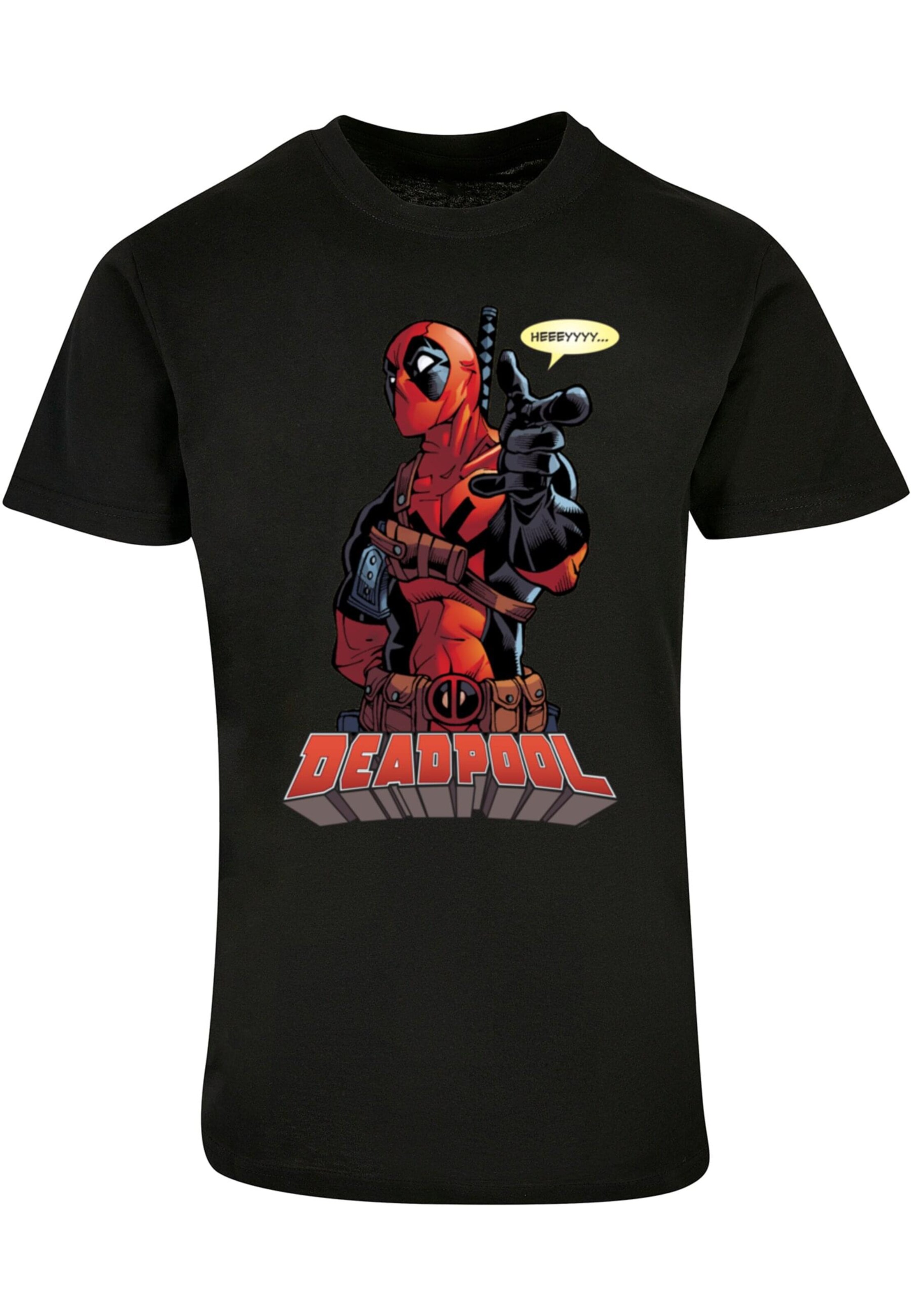 ABSOLUTE CULT Shirt 'Deadpool - Hey You' in Zwart: voorkant