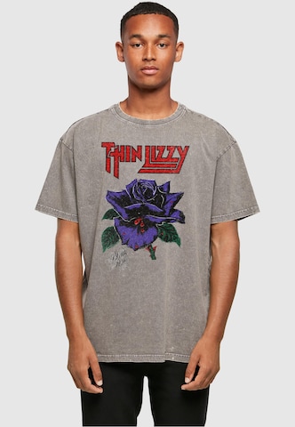 Merchcode Shirt 'Thin Lizzy - Rose Color' in Grijs: voorkant