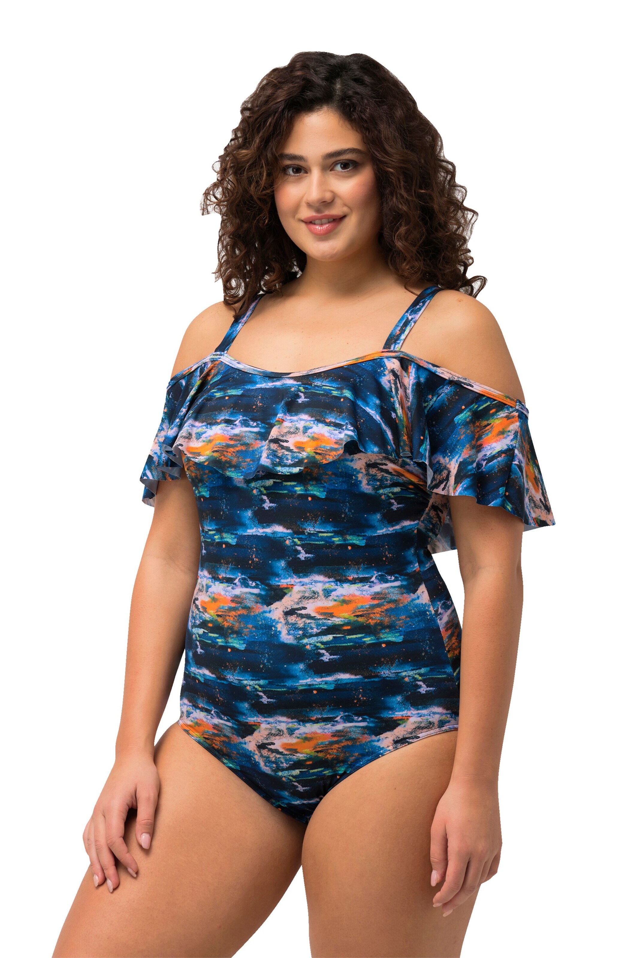 Ulla Popken Swimsuit in Blue: front