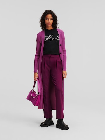 Karl Lagerfeld Pletena obleka | vijolična barva