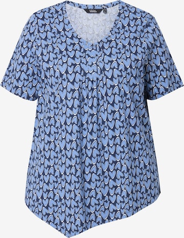 T-shirt Ulla Popken en bleu : devant