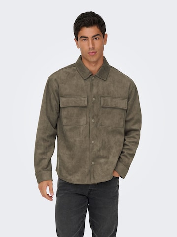 Veste mi-saison 'RAVI' Only & Sons en marron : devant