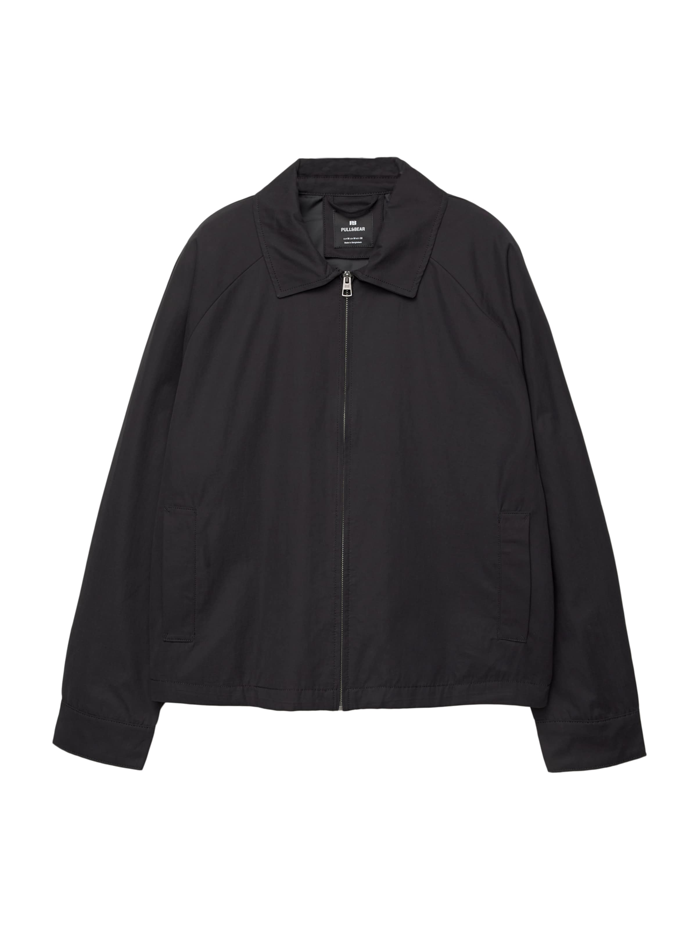 Geacă de primăvară-toamnă de la Pull&Bear pe negru: față