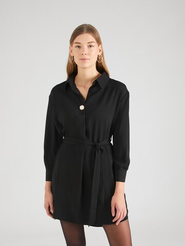 River Island - Vestido camisero en negro: frente