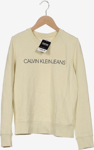 Calvin Klein Jeans Sweatshirt & Zip-Up Hoodie in XS in White: front