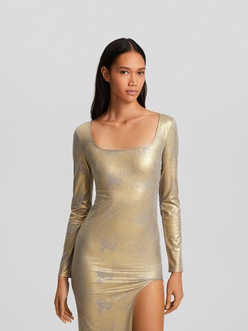 Bershka Dress in Gold: front