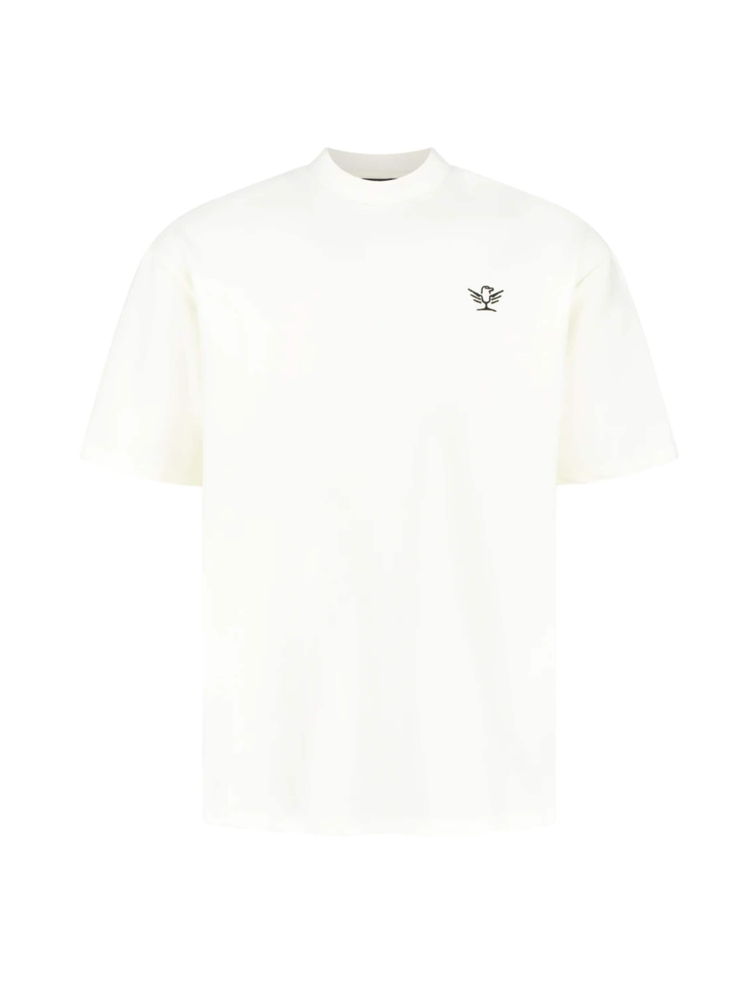 leon aguila Shirt 'Cream Embroidered Tee' in Beige: front