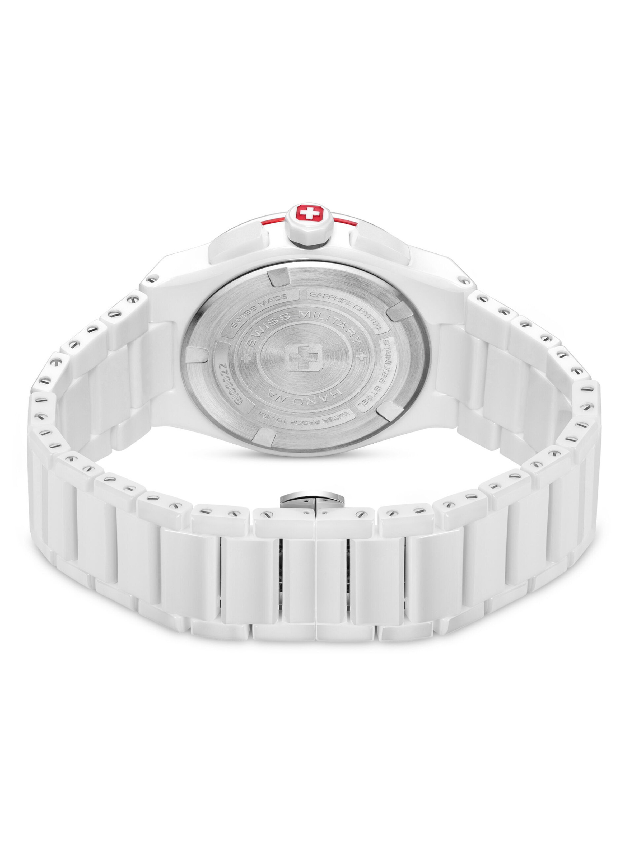 SWISS MILITARY HANOWA Analoog horloge 'Sidewinder Ceramic' in Wit