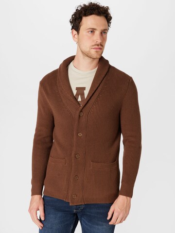 ABOUT YOU Knit Cardigan 'Amin' in Brown: front