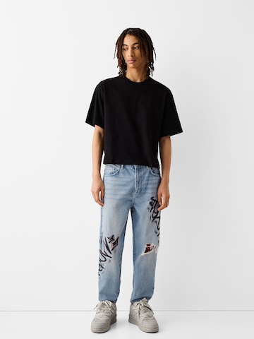 Bershka Loosefit Jeans in Blau