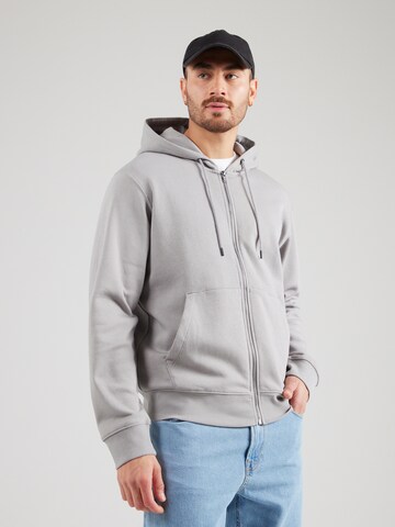 JACK & JONES Zip-Up Hoodie 'JJEStar' in Grey: front