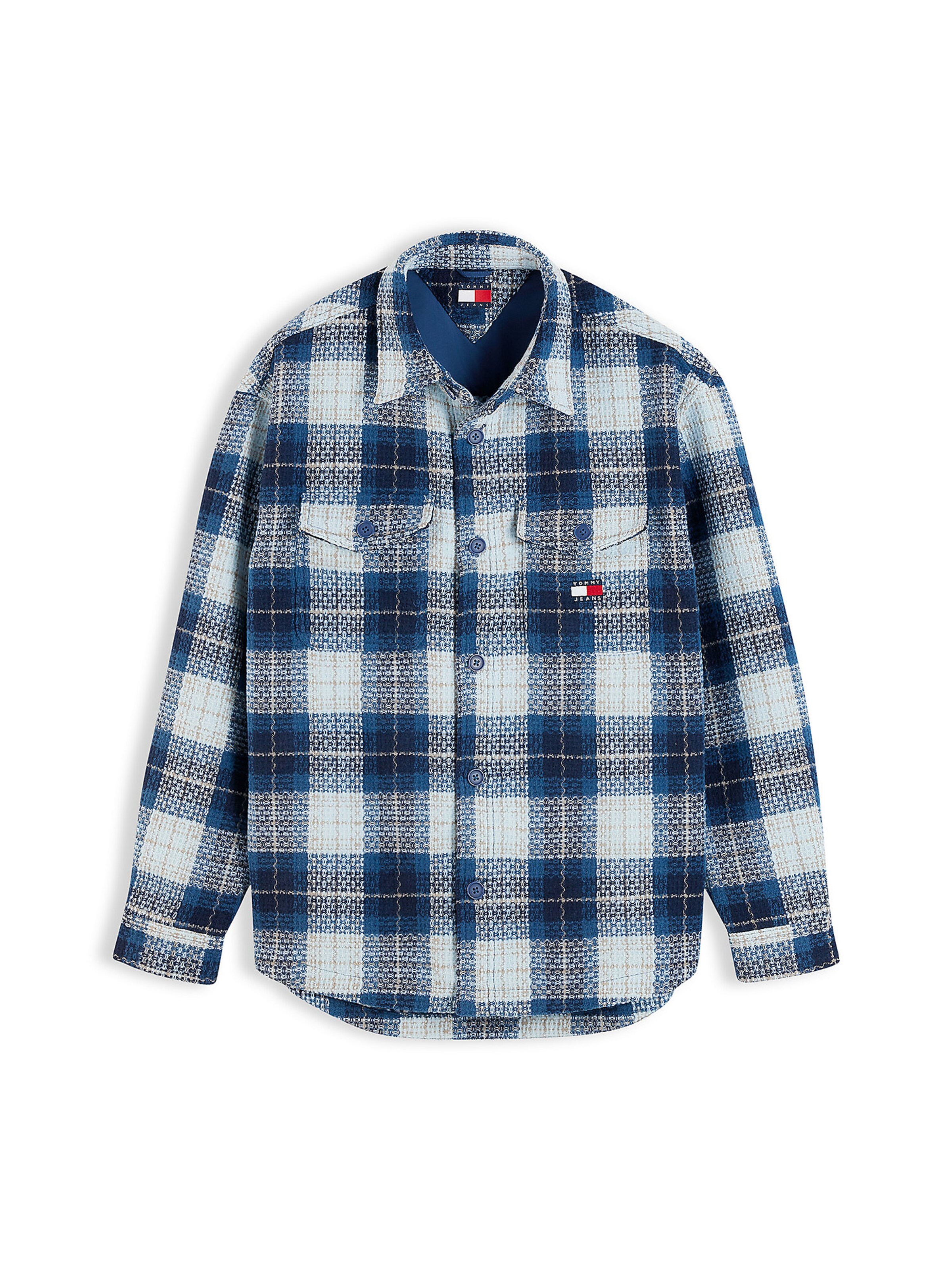 Tommy Jeans Regular fit Button Up Shirt in Blue: front