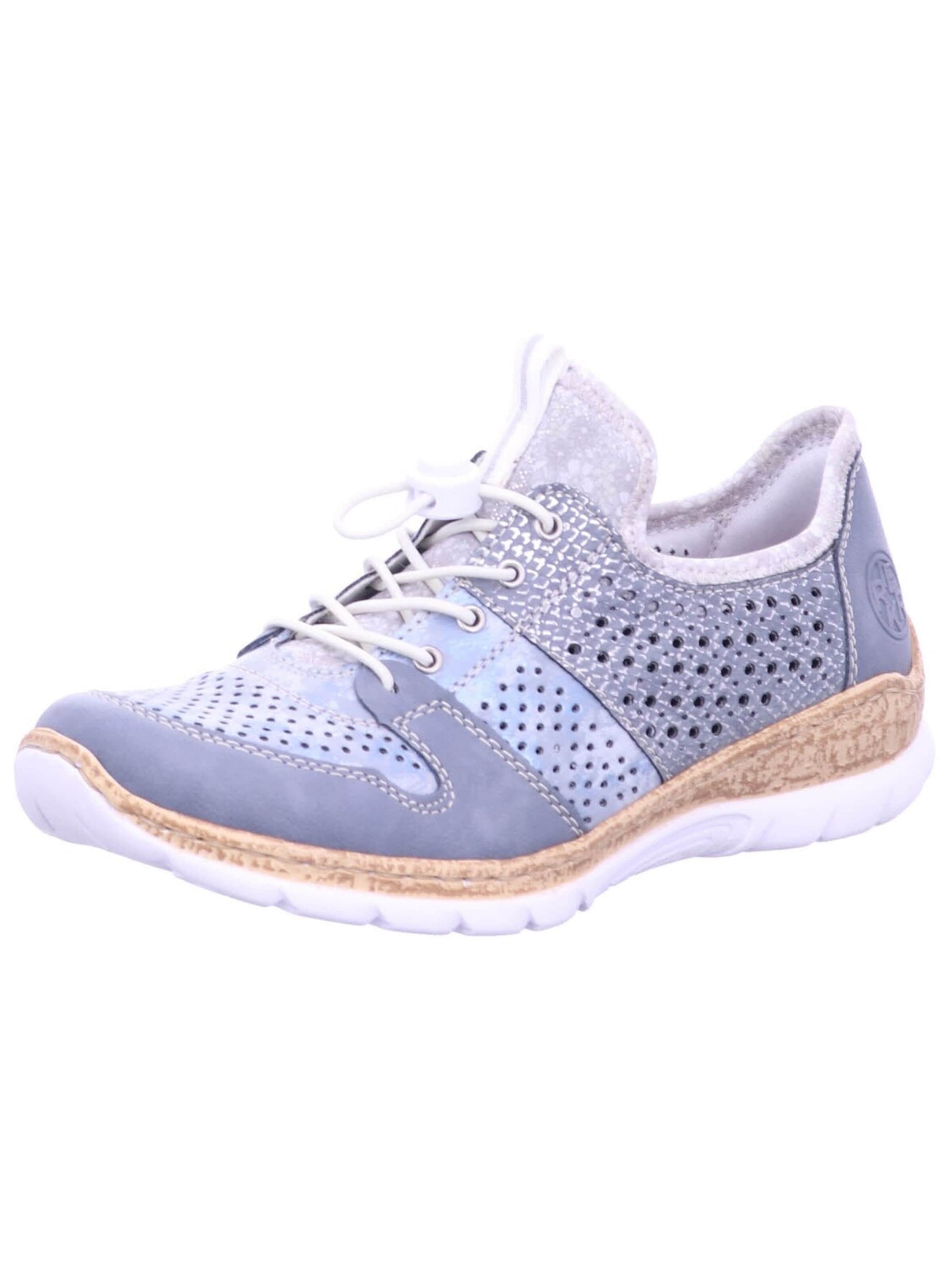 Scarpa stringata sportiva 'Slipper Damen N4255 12 Kunststoff (Synthetik) in blau' di Rieker in blu: frontale