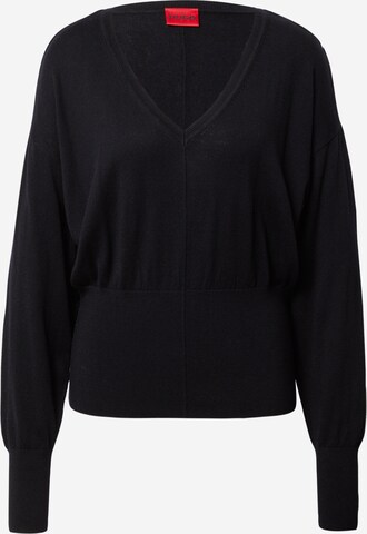 HUGO Red Sweater 'Slinnye' in Black: front