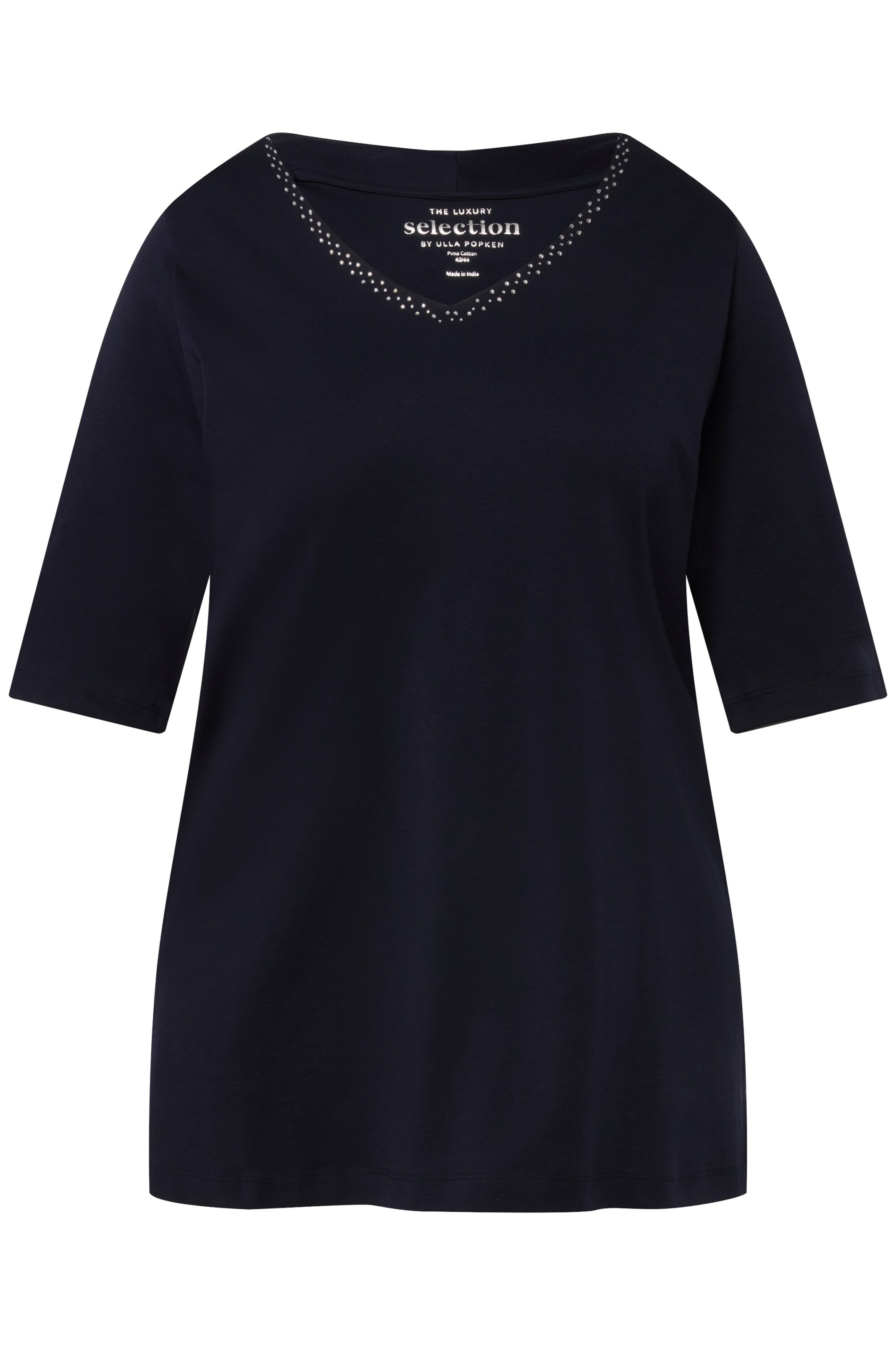 T-shirt Ulla Popken en bleu : devant