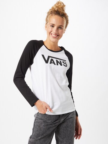 VANS Футболка 'WM FLYING V LS RAGLAN' в Белый: спереди