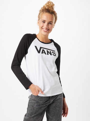 VANS T-shirt 'WM FLYING V LS RAGLAN' i vit: framsida