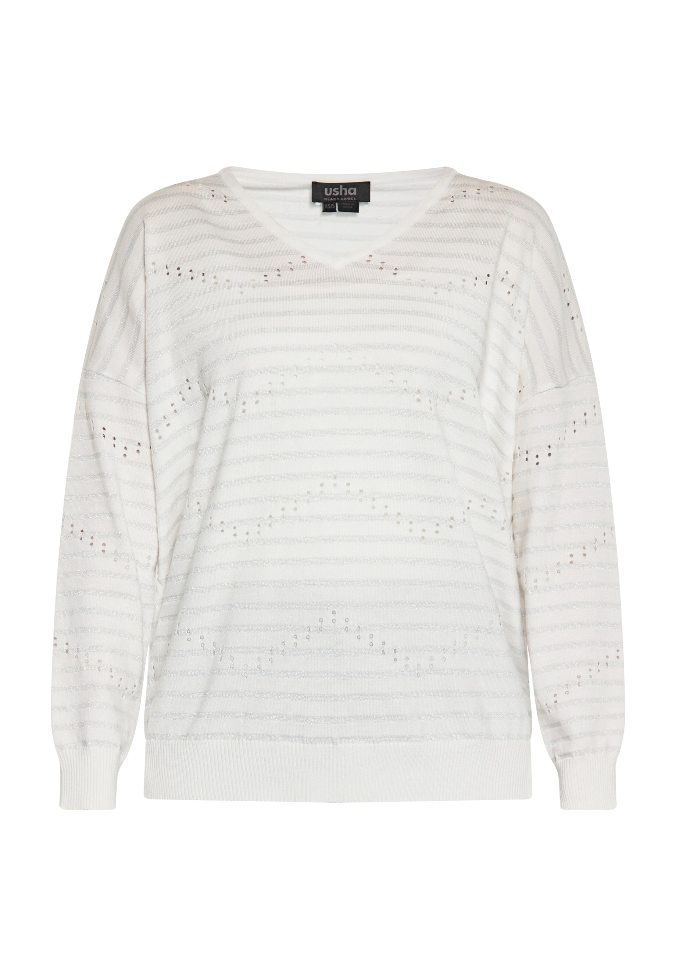usha BLACK LABEL Пуловер в бяло: отпред