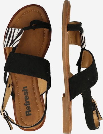 Refresh T-Bar Sandals 'KAKHI' in Black