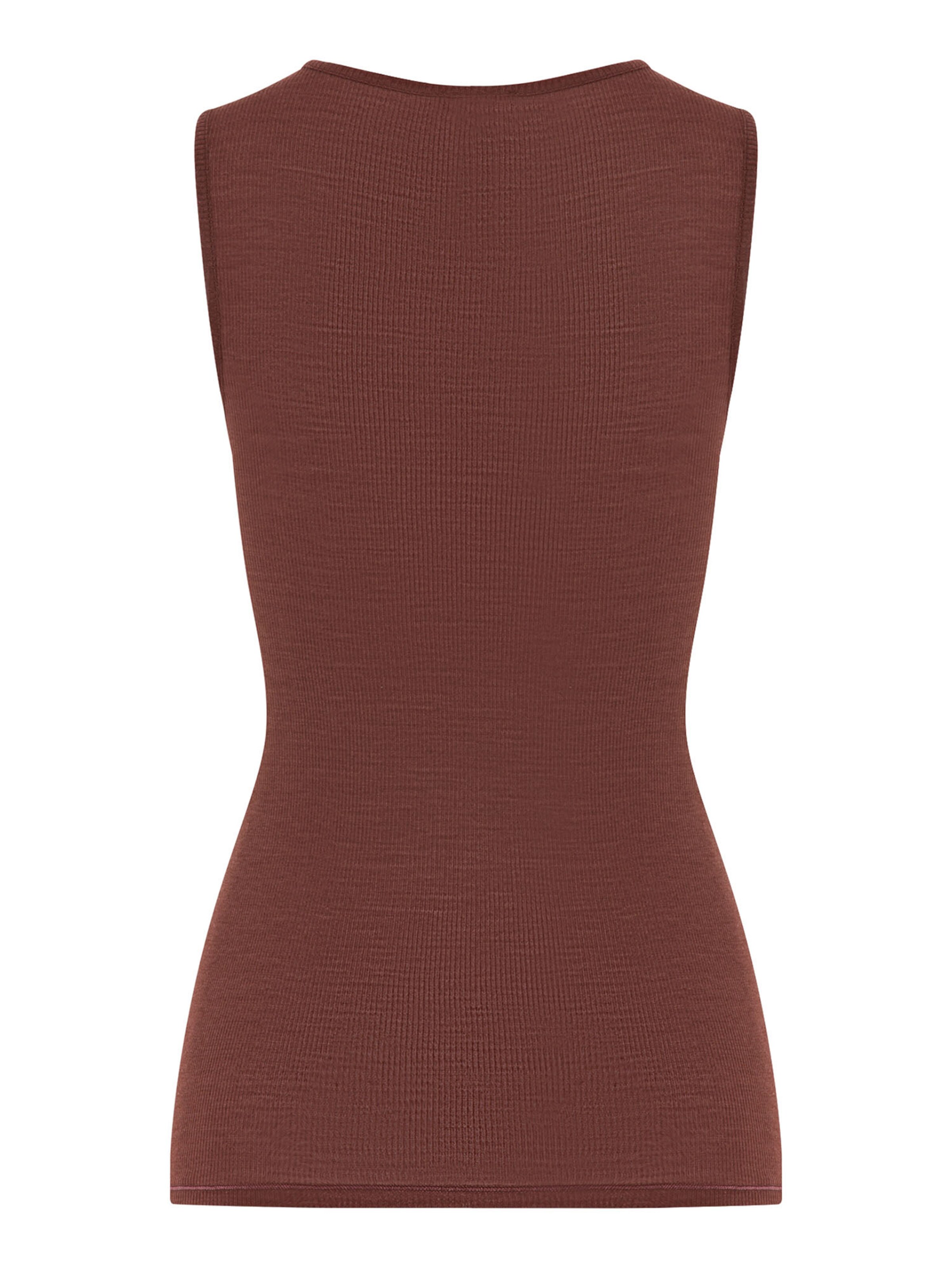 Hanro Top ' Woolen Lace ' in Bruin