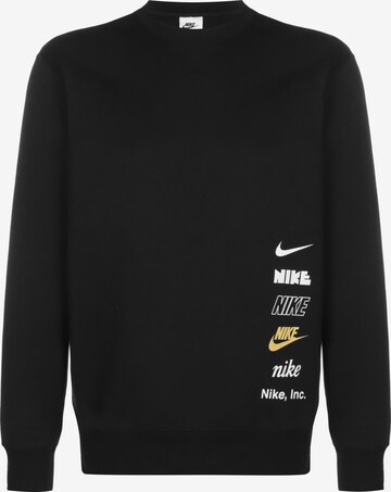 Hanorac sport 'Club Fleece' de la Nike Sportswear pe negru: față