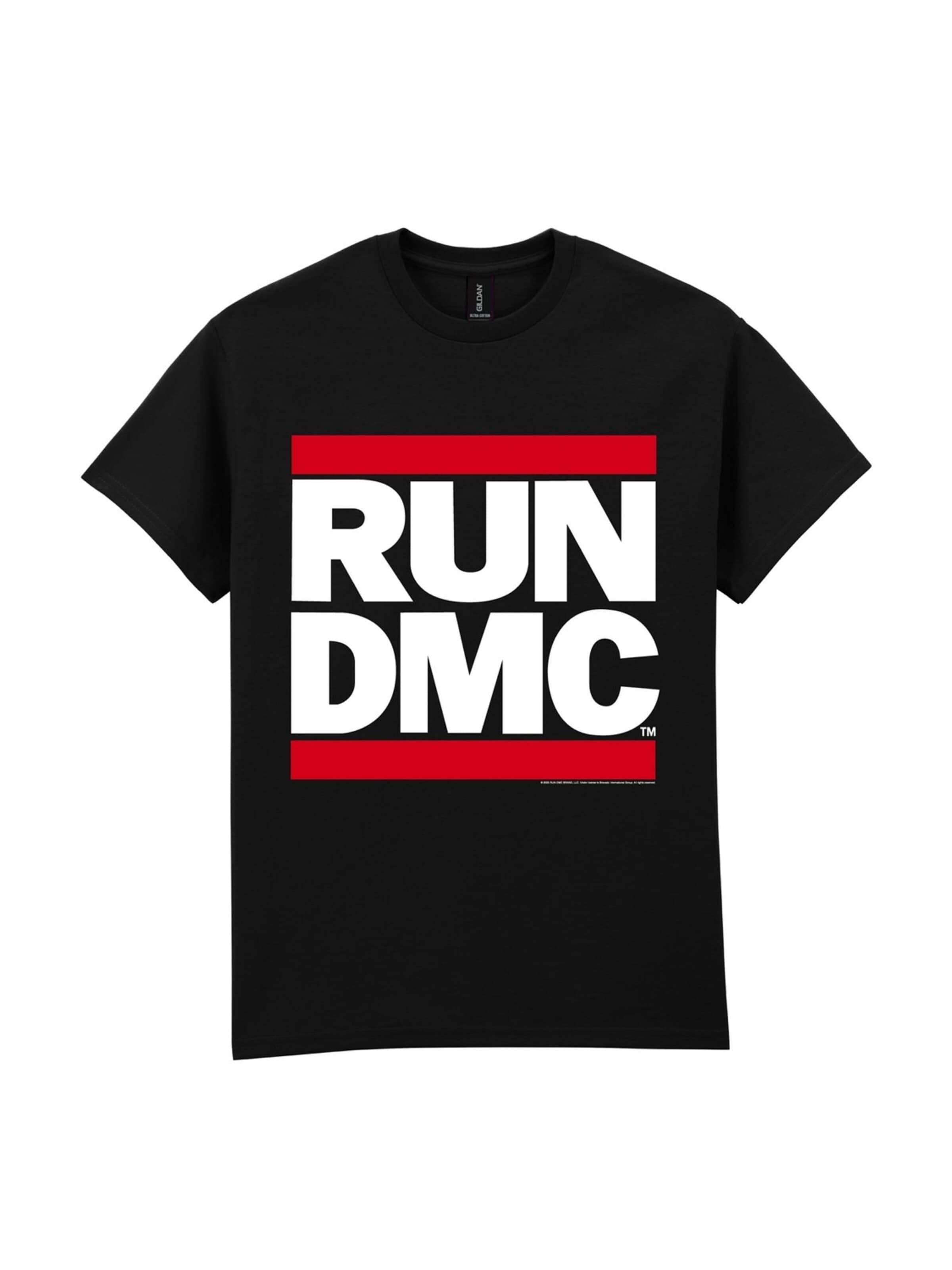 Rockshirts Shirt 'RUN DMC Logo T-Shirt' in Zwart: voorkant