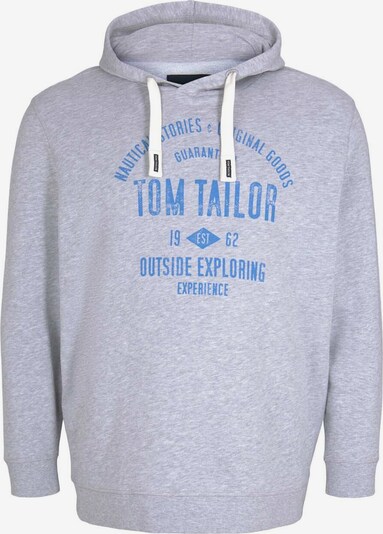Bluză de molton TOM TAILOR Men + pe albastru regal / gri deschis, Vizualizare produs