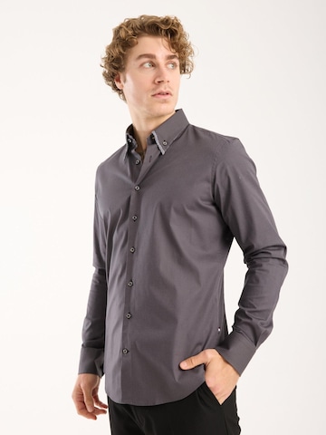 Slim fit Camicia business di 7Camicie in grigio