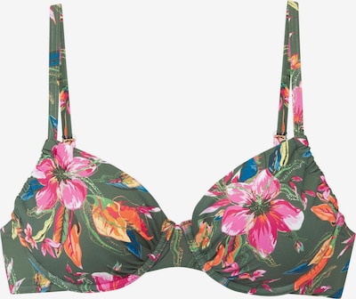 LASCANA Bikinitoppi 'Malia' koossa 75/F värissä vihreä / tummanoranssi / vaaleanpunainen / valkoinen, Tuotenäkymä