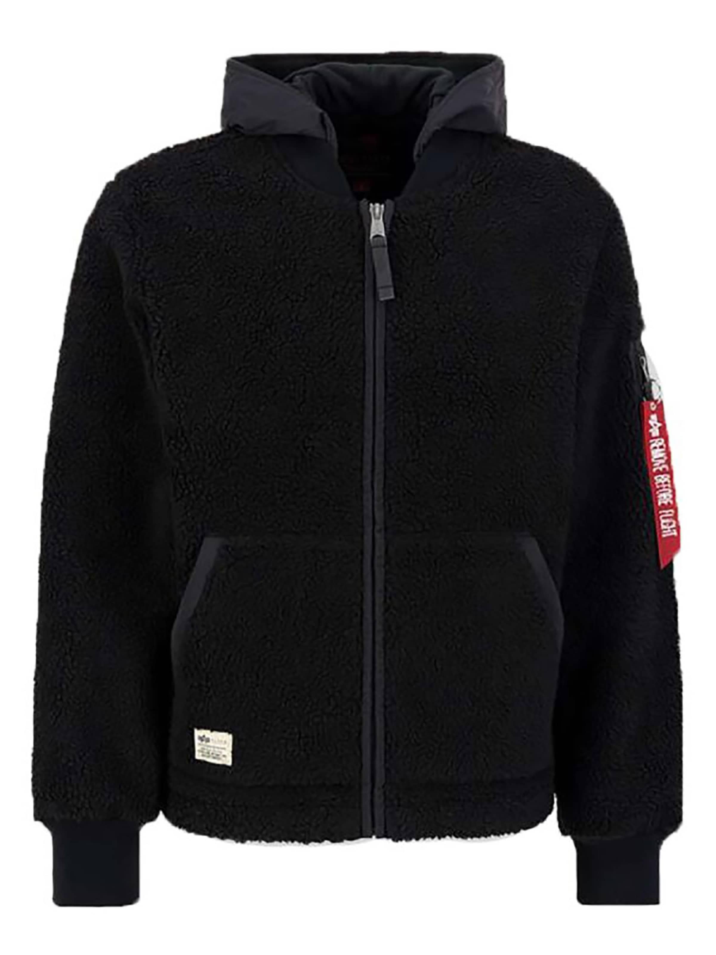 ALPHA INDUSTRIES Übergangsjacke 'Teddy Nylon ZH'‌‌‌‌‌‌‌‌‌‌ in Schwarz: Vorderseite
