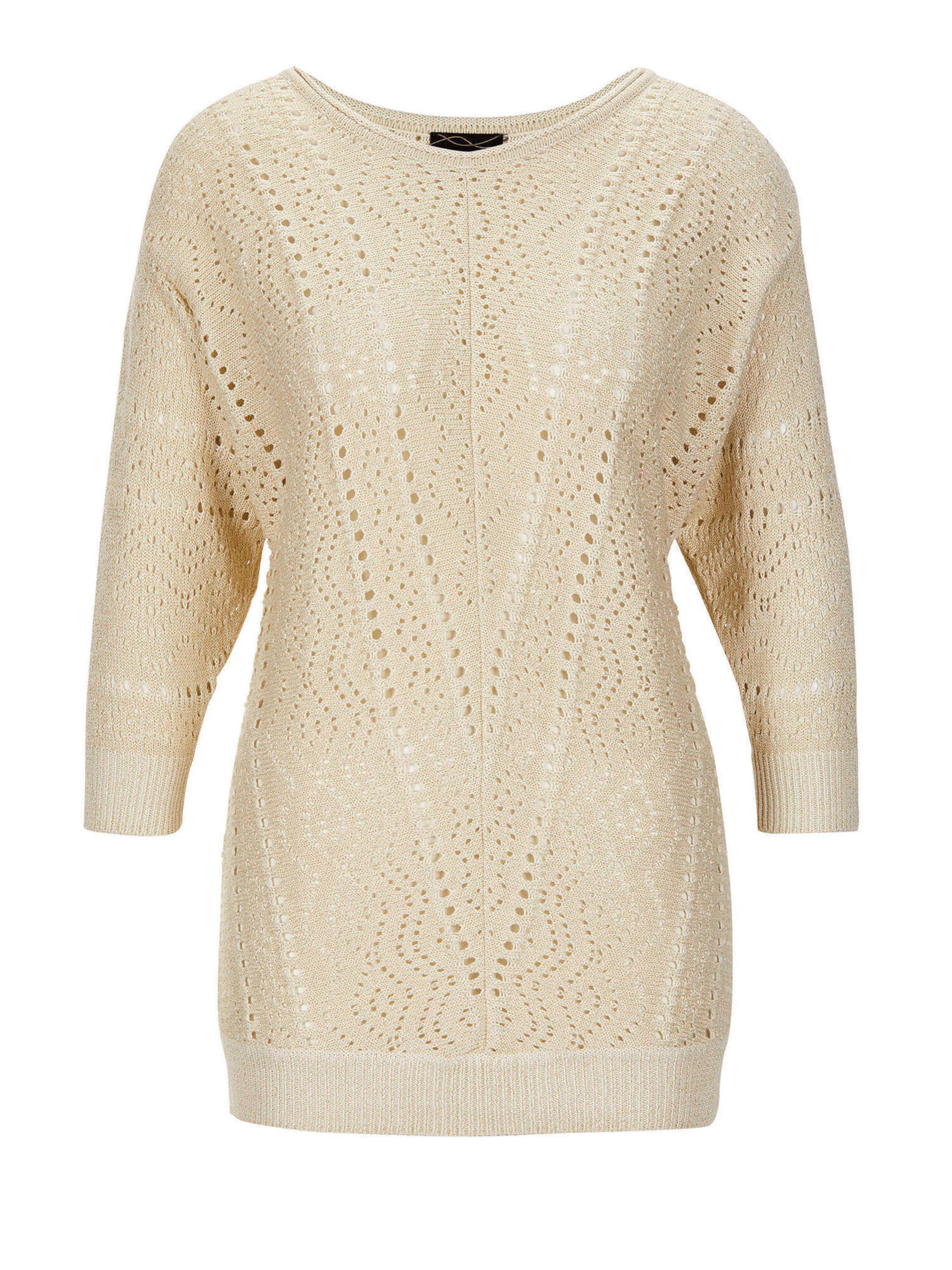Goldner Pullover in creme, Produktansicht