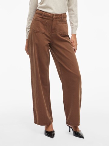 VILA Wide leg Jeans 'VICazo' in Bruin: voorkant