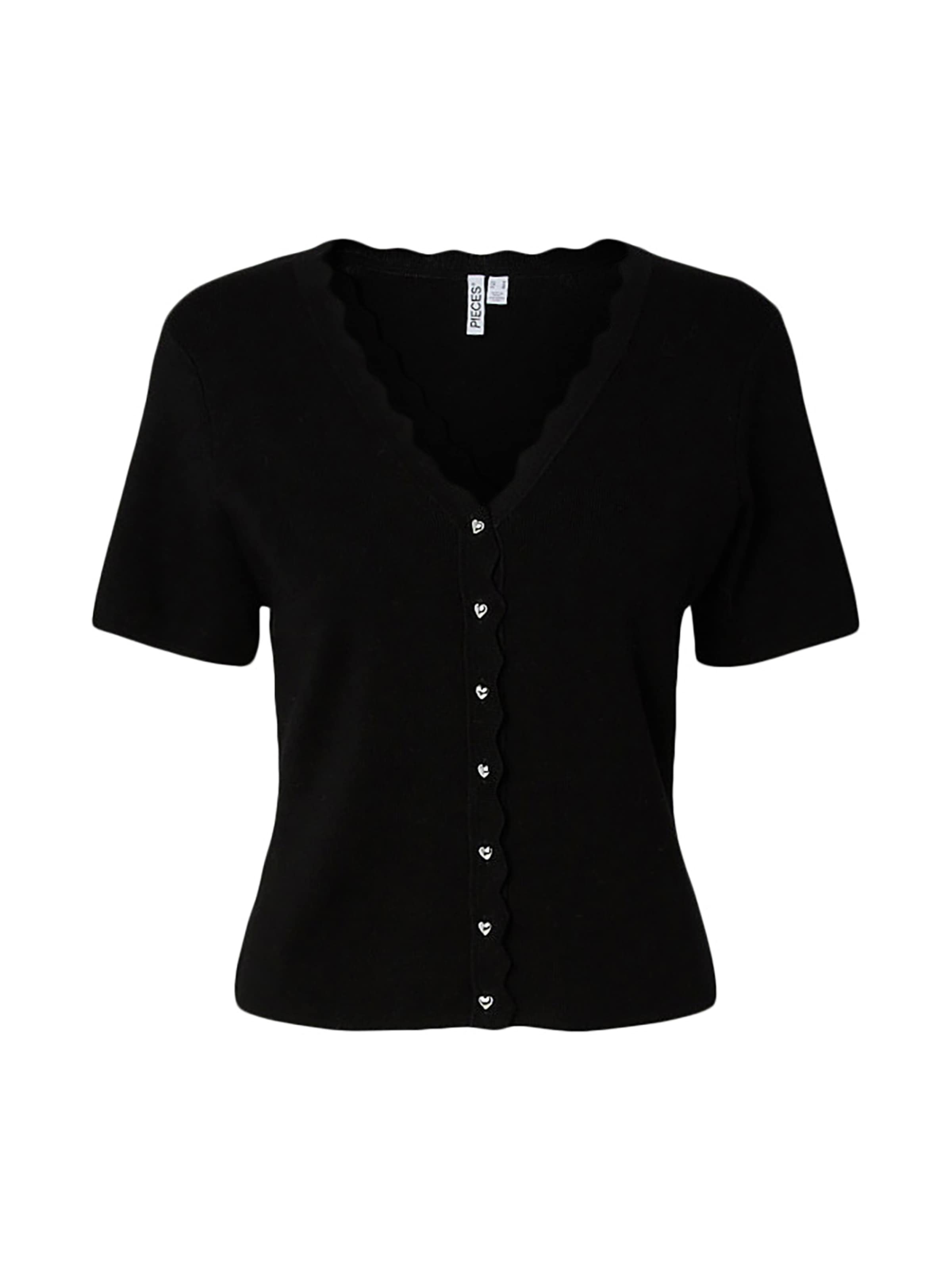 PIECES Strickjacke 'PCJULINE' in Schwarz: Vorderseite