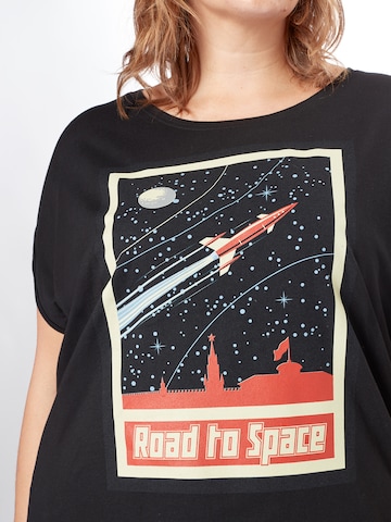 juoda Merchcode Marškinėliai 'Road To Space'