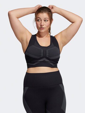 ADIDAS PERFORMANCE Bustier Sport-BH 'STUDIO 2TNE PS' in Schwarz: predná strana