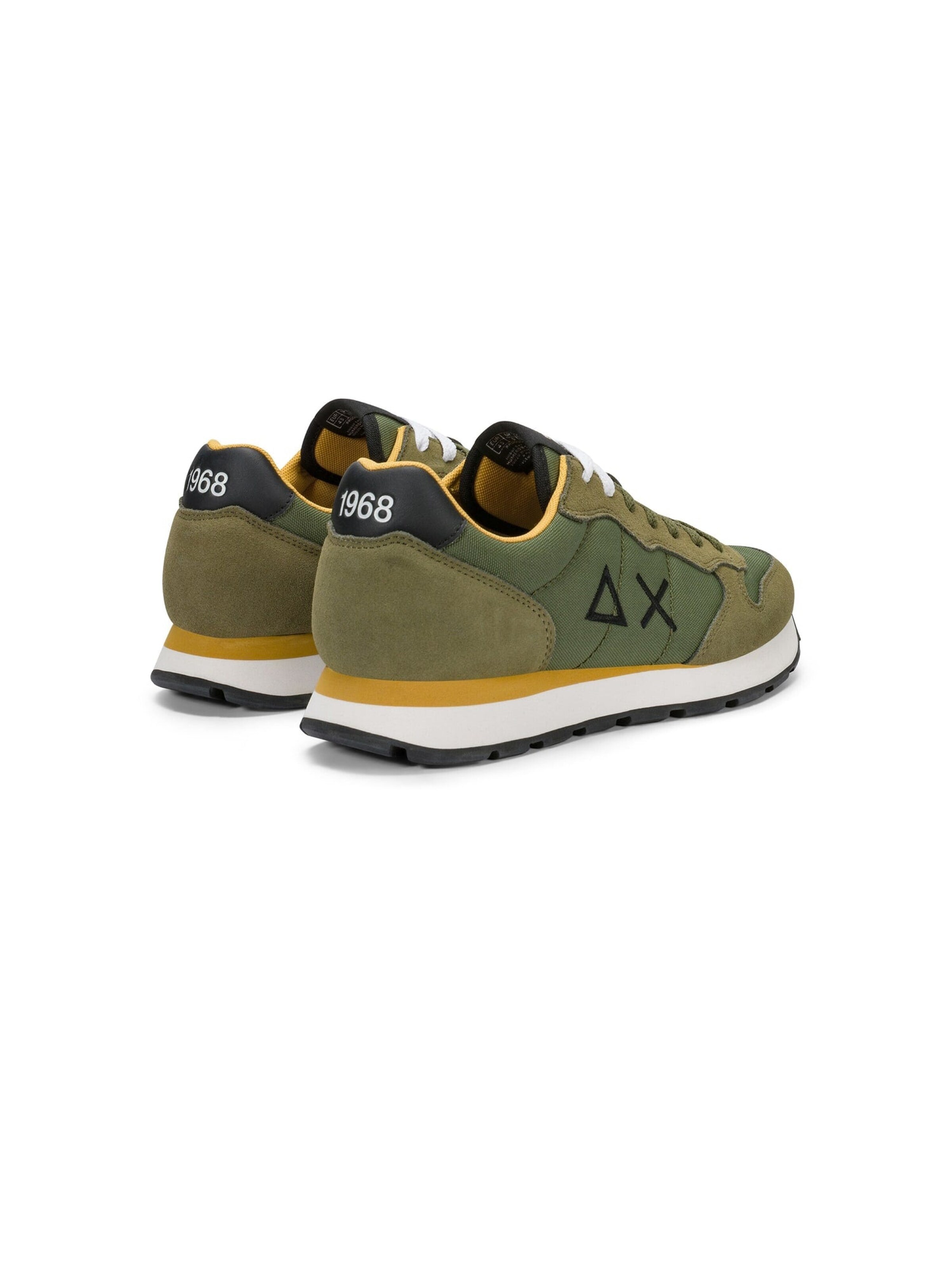 SUN68 Sneakers laag 'Men's Tom Sneakers in Nylon and Suede' in Groen