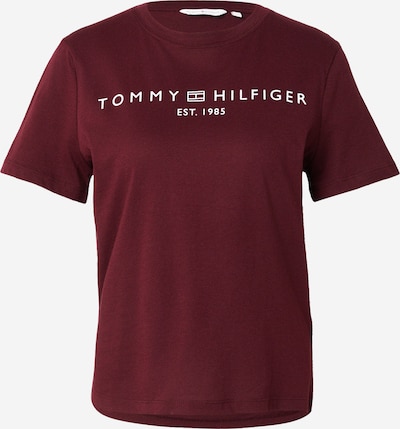XXS dydžio Marškinėliai iš TOMMY HILFIGER, spalva – vyno raudona spalva / balta, Prekių apžvalga