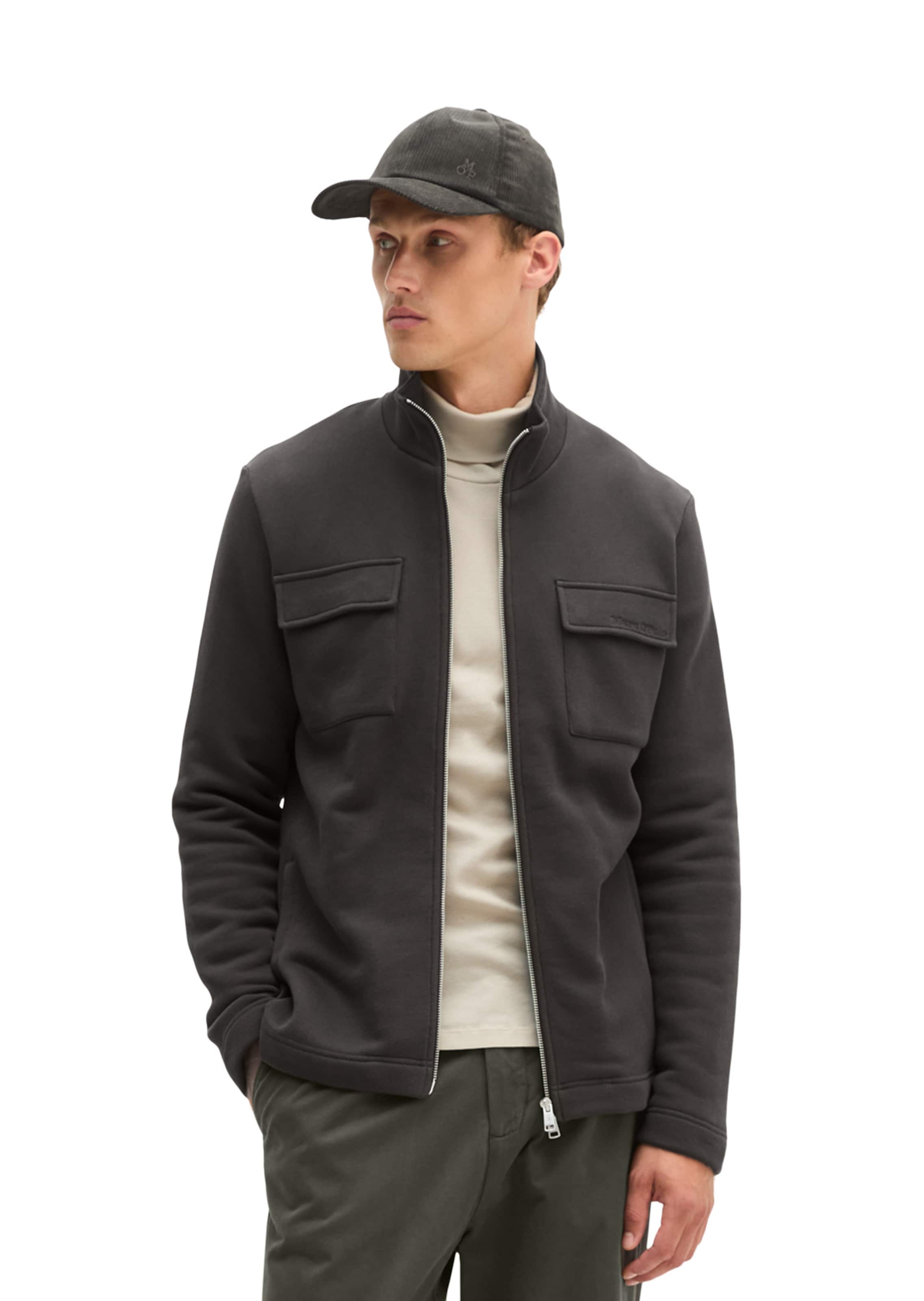 Marc O'Polo Sweatjacke in Schwarz: Vorderseite