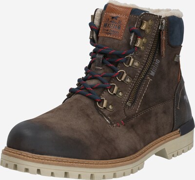 MUSTANG Bottines à lacets en bleu nuit / brun foncé, Vue avec produit
