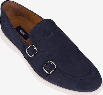 Desa - Mocasines 'DESA Herren-Slipper aus Wildleder mit Doppelschnalle' en azul: frente