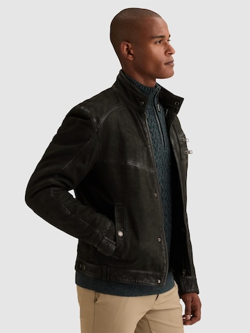 VANGUARD - Chaqueta de entretiempo 'Chainracer leather jacket' en negro