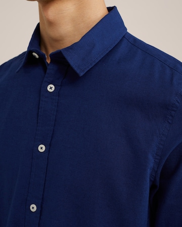 WE Fashion Slim fit Button Up Shirt in Blue