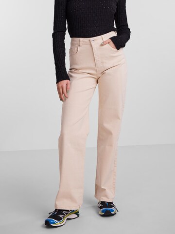 PIECES Wide Leg Jeans 'Holly' in Weiß: predná strana