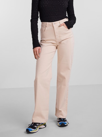 PIECES Wide leg Jeans 'Holly' in Wit: voorkant