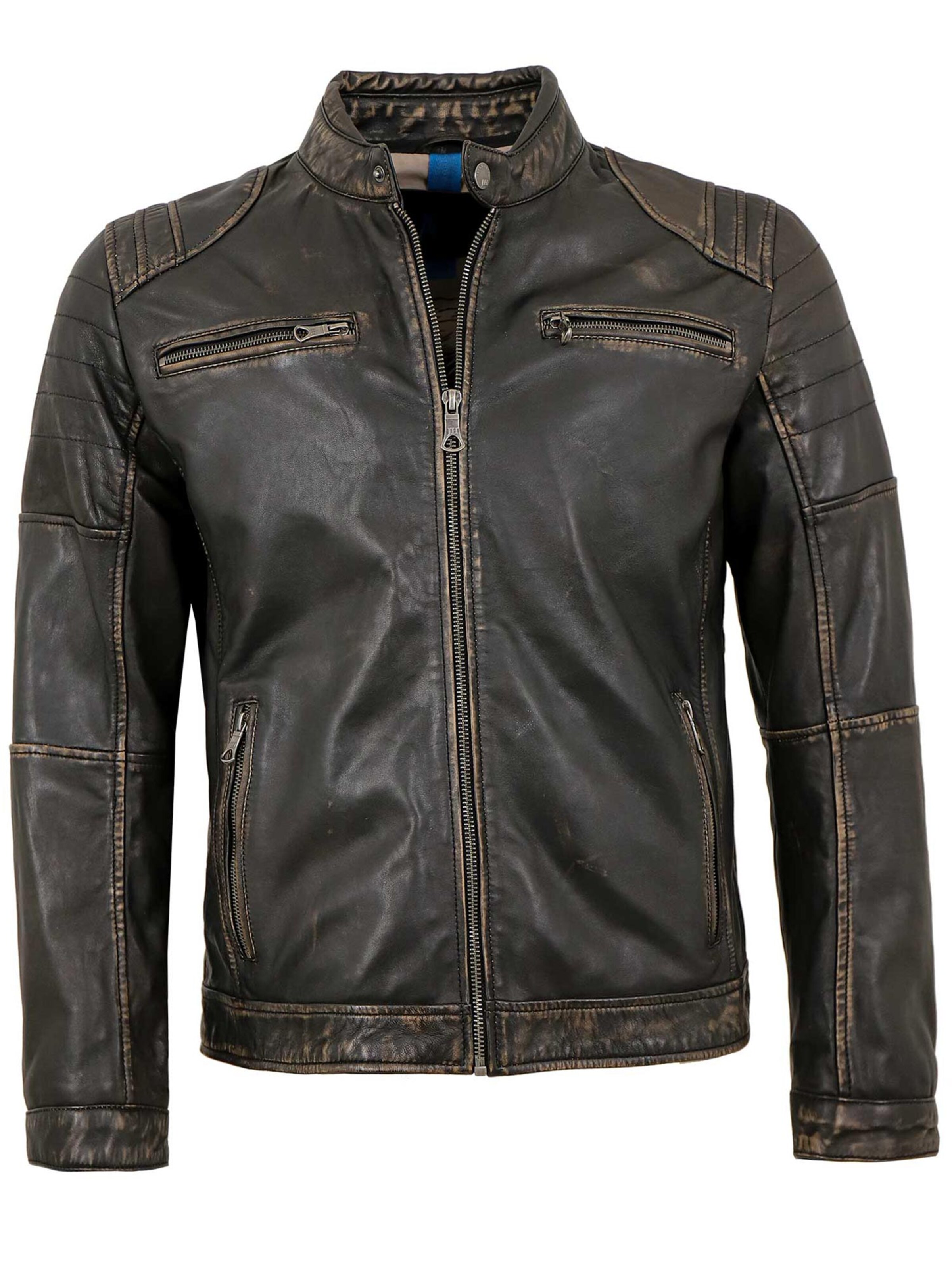 Lederjacken24 Übergangsjacke 'Zenon-4'‌‌ in Schwarz