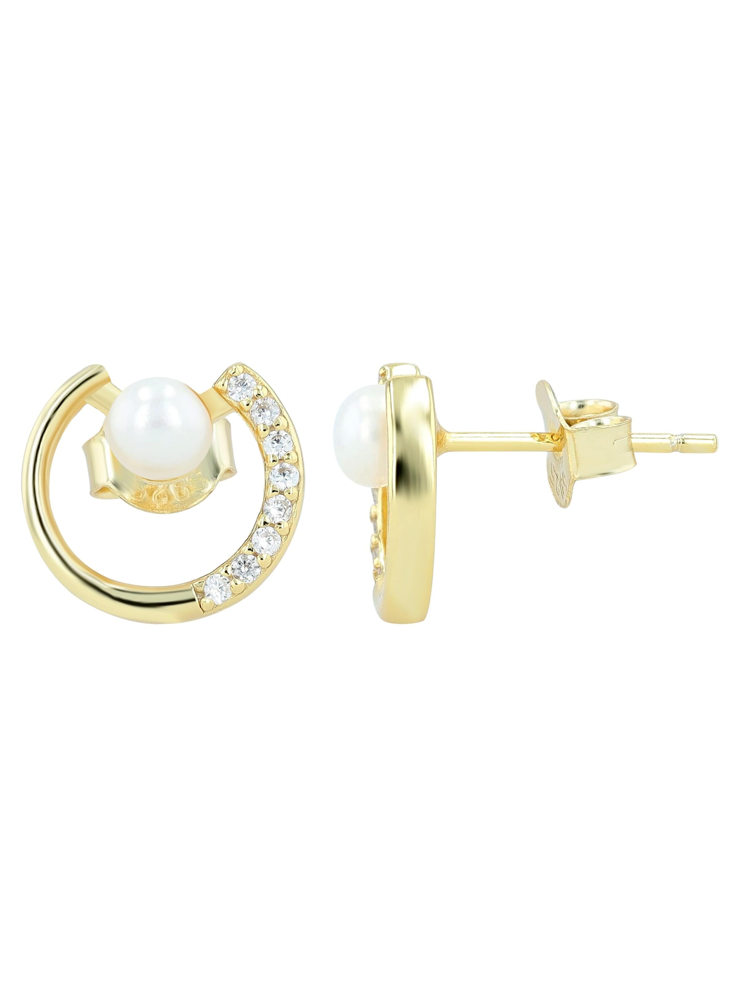 Akzent Earrings '"Nicki" aus 925 Sterlingsilber, rhodiniert, langlebig' in Gold