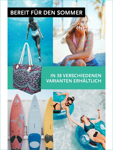 DonDon Beach Bag 'DonDon Strandtasche mit Reißverschluss Shopper Beach bag Badetasche Bunte Welt' in Pink