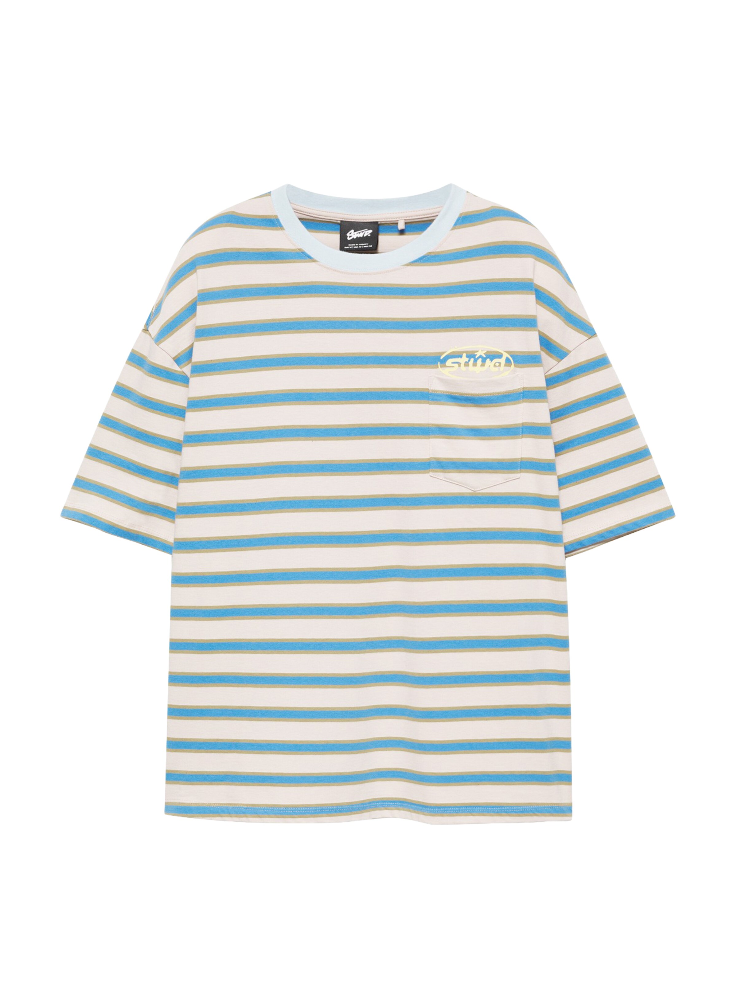 azúr / olíva / fehér Pull&Bear Póló 'STWD' - XS, Termék nézet
