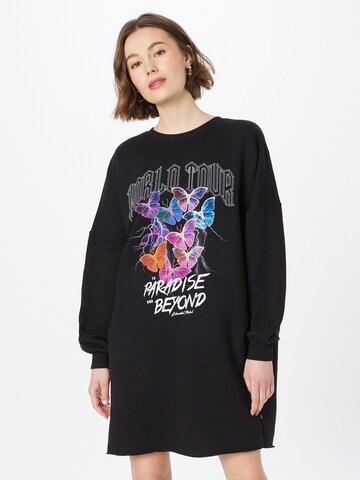 Colourful Rebel Dress 'World Tour' in Black: front